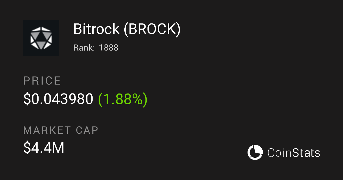 Bitrock CoinStats