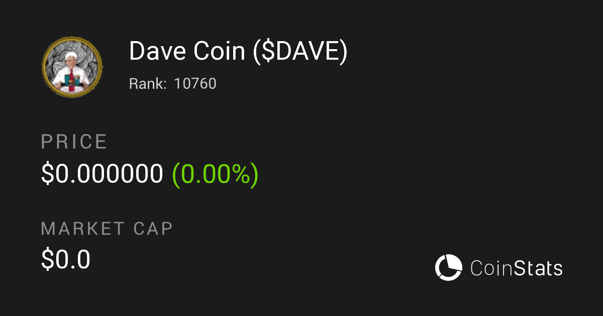 Dave Coin Token Price Charts Market Insights Your Crypto Hub